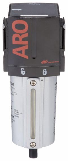 ARO Compressed Air Filter: Particulate, 3/8 in NPT, 5 micron, 156 cfm, 250 psi Max Op Pressure, 2000 (MPN F35331-410). Key specifications — attr110055: 2000; attr110008: ARO.