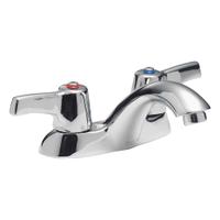 DELTA Low Arc Bathroom Faucet: Delta Commercial, Cast Brass, Chrome Finish, 1.5 gpm Flow Rate, Arc (MPN 21C333). Key specifications — Includes: Open Grid Strainer; Brand: DELTA; Series: Delta Commercial.