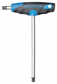 GEDORE Hex Key: 1 Ball Ends, 5 mm Tip Size, Metric, Long, Alloy Steel, Chrome, 3 1/8 in Handle Lg, T (MPN DT 2142 5). Key specifications — attr1205521: GEDORE; attr1205526: Chrome.