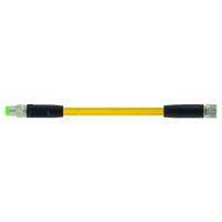 Cordset: M8 Male Straight X M8 Female Straight, 3 Pins, Yellow, PUR, 1 m Cable Lg, 24 AWG Wire Size (MPN 7000-88001-0300100). Key specifications — Cable Jacket Color: Yellow; End 1 Mounting Orientation: Straight; End 1 Gender: Male; End 1 Connection Type: M8; Cable Jacket Material: PUR; Brand: MURRELEKTRONIK; IP Rating: IP67; End 2 Connection Type: M8.