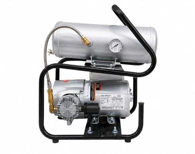 GAST Electric Air Compressor: 0.75 hp, 1 Stage, Hot Dog, 2 gal, 4.7 cfm, 100 psi - Oil Free Stationary Electric Air Compressors
