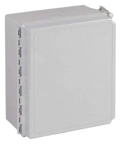 HOFFMAN Enclosure: Fiberglass, 16 in x 14 in x 8 in, NEMA 12/13/4/4X, Solid Cover - Nonmetallic Enclosures