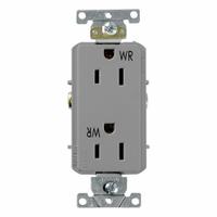 LEVITON Plugs and Receptacles: Duplex, 5-15, Gray, 125V AC, 15 A, 2 Pole / 3 Wire (MPN WDR15-GY)