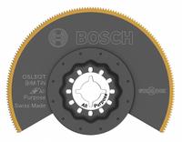 BOSCH Oscillating Tool Blade: 3 1/2 in Blade Wd, 3 1/2 in Overall Lg, Flush Cutting/Straight Cutting (MPN OSL312T). Key specifications — attr1097568: Flush Cutting; attr1097557: BOSCH; attr1097582: Drywall.