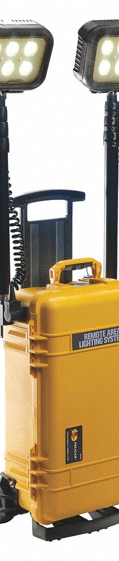 PELICAN Remote Area Lighting System: LED, 12,000 lm Max Brightness, 1 No. of Brightness Levels, IP54 (MPN 9460M). Key specifications — Operating Voltage: 12V DC; Frame Color: Yellow; Brand: PELICAN.