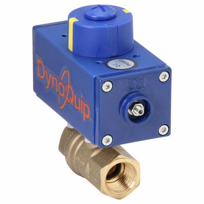 DYNAQUIP CONTROLS Pneumatically Actuated Two-Way Ball Valve: 1/2 in Size, Brass - Brass Pneumatically-Actuated Ball Valves