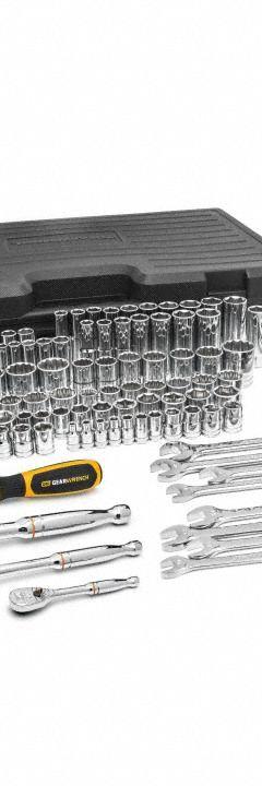 GEARWRENCH Mechanics Tool Set: 110 Total Pcs, Mechanics Hand Tools, Metric/SAE, Tool Case (MPN 89058). Key specifications — attr538253: GEARWRENCH; attr548973: None; attr548974: None; attr548975: None; attr548983: (8) Combination Wrenches.