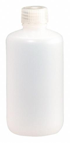 NALGENE Sampling Bottle: HDPE, 16 fl oz, 480 mL, Natural, 28-415 Screw Closure Size, Polypropylene (MPN PLA-03156). Key specifications — Body Color: Natural; Closure Attached: Packaged Separately; Brand: NALGENE; Pre-Cleaned: None; Closure Included: Yes.