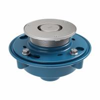 ZURN Floor Drain: Round, Cast Iron, 8 3/8 in Overall Dia, 8 1/4 in Overall Ht, Radial, LD (MPN ZN415-3NL-5LR). Key specifications — Brand: ZURN; Connection Type: Push On.