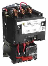 SQUARE D NEMA Magnetic Motor Starter: Non-Reversing, 3 Poles, NEMA Size 2, 45 A, 208V AC Coil (MPN 8536SDO1V08H30). Key specifications — Brand: SQUARE D; Coil Voltage: 208V AC; Phase: Three; Operator: None; Terminal Connection Type: Screw Clamp Terminals; Includes Pilot Light: No; Operator Controls: None; Auxiliary Contacts Included: No Auxiliary Contacts Included.