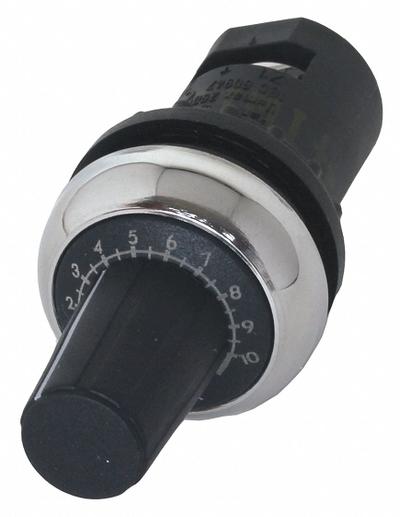EATON Potentiometer: 22 mm Panel Mounting Size, 1,000 ohm Max Resist Rating - Potentiometers with Dial Plates & Operators