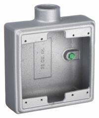 APPLETON ELECTRIC Electrical Box: Aluminum, Rectangular, 2 Gangs, 3/4 in Hub Size, 32 cu in Capacity (MPN FS-2-75-A). Key specifications — Color: Gray; Brand: APPLETON ELECTRIC.