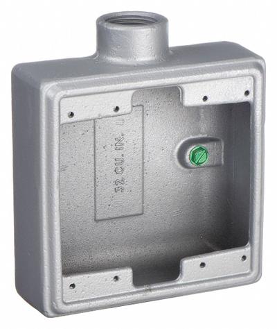 APPLETON ELECTRIC Electrical Box: Aluminum, Rectangular, 2 Gangs, 3/4 in Hub Size - Aluminum Weatherproof Electrical Boxes