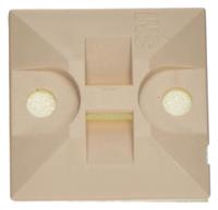 3M Cable Tie Base: 0.21 in Slot Wd, 0.06 in Slot Ht, 1 in L x 1.2 in W x 0.15 in H, Beige, 500 PK (MPN CTB1X1BGA-C). Key specifications — For Use With: Miniature, Intermediate and Standard Cable Ties; Size: 1 in L x 1.2 in W x 0.15 in H; Color: Beige; Brand: 3M.