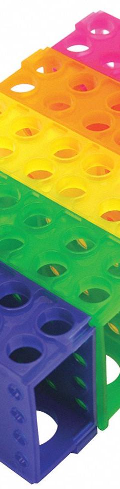 Tube Rack: 2 1/8 in Overall Wd, 3 3/4 in Overall Ht, 6 7/8 in Overall Lg, Polypropylene, Multicolor (MPN HS29022G). Key specifications — Material: Polypropylene; Mounting Location: Benchtop; Color: Multicolor; Product Type: Test Tube Rack; Total Holding Capacity: (32) 0.5 mL Tubes; Brand: HEATHROW SCIENTIFIC.
