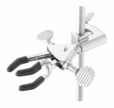 OHAUS Single Adjust Clamp: Dual Adjust Clamp, Stainless Steel, 5 3/4 in Overall Lg - Lab Clamps