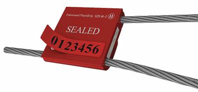UNIVERSEAL Cable Seals: Red, Steel, 12 in Cable Lg, 1/8 in Cable Dia, Sequential - Adjustable-Length Cable Seals