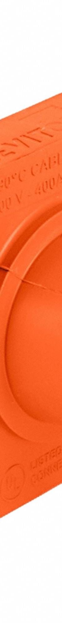 Single Pole Receptacle: Orange, Straight Taper Nose Mating, Threaded Stud Termination, 400 A (MPN 16R26-1UO). Key specifications — Series: 16; Receptacle Gender: Female; Brand: LEVITON.