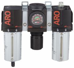 ARO Filter/Regulator/Lubricator: 3/8 in NPT, 99 cfm, 250 psi Max Op Pressure, 5 micron, 2000 Series (MPN C38331-810). Key specifications — attr109588: 2000; attr109524: ARO.