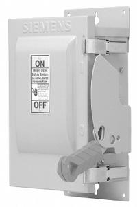 SIEMENS Safety Switch: Non-Fusible, 30 A, Three Phase, 600V AC, Galvanized Steel, Indoor (MPN HNF361J). Key specifications — attr867131: SIEMENS.
