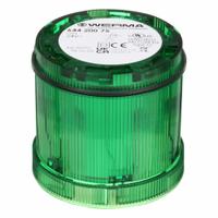 WERMA Tower Light Module: Steady, 24V AC/24V DC, Green, 70 mm Overall Dia, 66 mm Overall Ht (MPN 64420075). Key specifications — Brand: WERMA; Compatible with Series: KombiSIGN 71; Lens Color: Green; Operating Voltage: 24V DC; Manufacturer Part Number: 64420075.