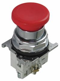 EATON Mushroom Head Push Button: Non-Illuminated, Mushroom Head Profile, Metallic, 30 mm, 1NO (MPN 10250T122-53). Key specifications — Brand: EATON; Action: Momentary; Series: 10250T; Push Button Material Type: Metallic.