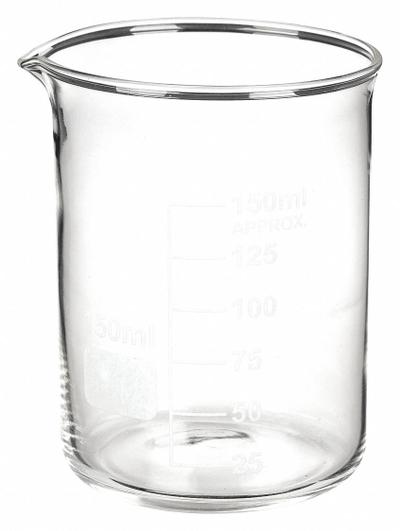 APPROVED VENDOR Beaker: 150 mL, 5.1 fl oz, Low Form, Colorless, Glass - Low Form Glass Beakers