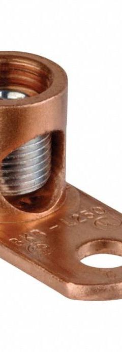 BLACKBURN Wire Connector: 6 AWG – 250 kcmil Wire Sizes, 13/32 in Stud Size, Unplated Copper Lug Body (MPN L250). Key specifications — Brand: BLACKBURN; For Wire Material: Copper; Maximum Stranded Copper Wire Size: 250 kcmil; Minimum Stranded Copper Wire Size: 6 AWG; Lug Material: Unplated Copper.