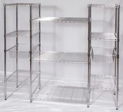 APPROVED VENDOR Wire Shelving Unit: Starter, 68 in x 18 in, 63 in Overall Ht, 4 Shelves - Stationary Wire Shelving for Dry Use
