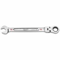MILWAUKEE Combination Wrench: Chrome Vanadium Steel, Chrome, 1/2 in Head Size, 1 1/8 in Overall Lg (MPN 45-96-9814). Key specifications — attr309600: 1/2 in; attr309611: Chrome; attr309610: Chrome Vanadium Steel; attr309604: No; attr309612: No; attr309613: No; attr309615: Yes; attr324932: MILWAUKEE.