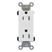 LEVITON Receptacle: Decorator Duplex, 5-15, White, 125V AC, 15 A, 2 Pole / 3 Wire (MPN TDR15-W)