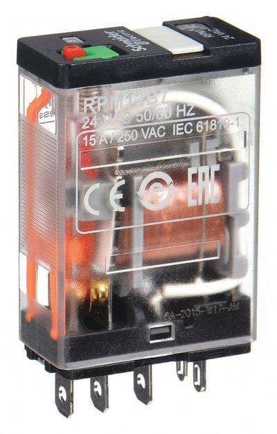 SCHNEIDER General Purpose Relay: Socket Mounted, 15 A Current Rating, 24V AC, SPDT - Socket-Mounted Relays