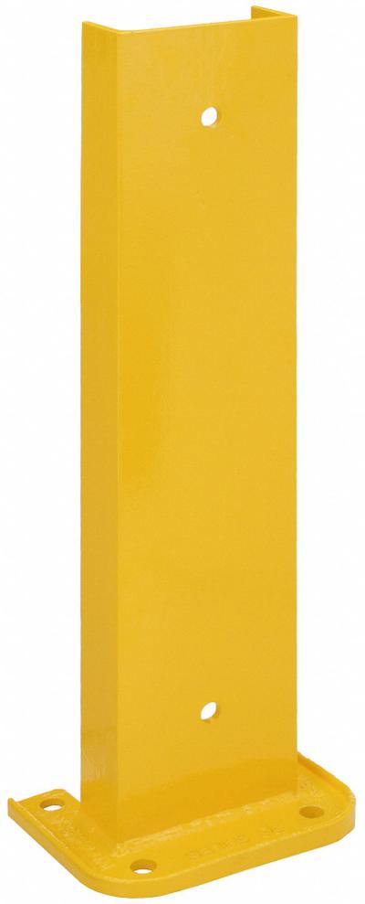 VESTIL Pallet Rack Guard: Bolt-On, Floor/Upright, 8 in x 3 5/8 in x 24 1/4 in - Floor-Mount Steel Pallet Rack Post Protectors