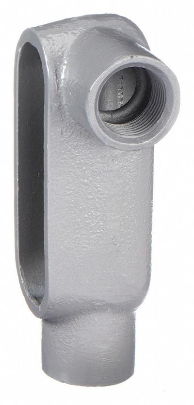 HUBBELL KILLARK Conduit Outlet Body: Iron, 3/4 in Trade Size, LL Body, 7 cu in Body Capacity - LL - 90° Elbow Type