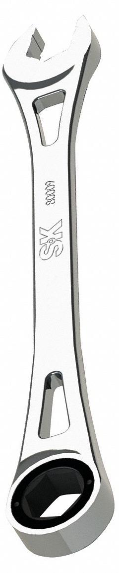 SK PROFESSIONAL TOOLS Combination Wrench: Alloy Steel, Chrome, 16 mm Head Size, 9 3/8 in Overall Lg (MPN 80009). Key specifications — attr309600: 16 mm; attr309611: Chrome; attr309610: Alloy Steel; attr309604: No; attr309612: No; attr309613: No; attr309615: No; attr324932: SK PROFESSIONAL TOOLS.