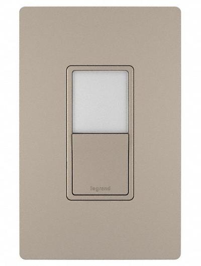 LEGRAND Wall Switch: Rocker Switch, 3-Way, Maintained, Silver, 120V AC - Rocker Wall Switches