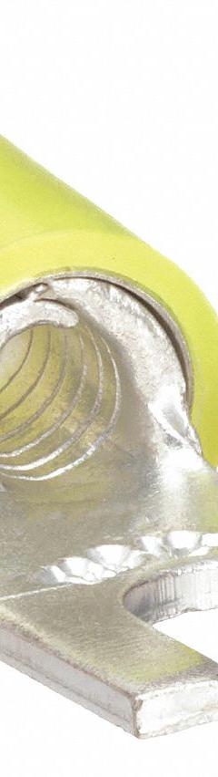 STA-KON Fork Terminals: Yellow, Nylon, #8 Stud Size, 12 AWG – 10 AWG Wire Range, Locking Fork, 600 V (MPN RC10-8FL). Key specifications — Barrel Style: Insulation Grip; Manufacturer Part Number: RC10-8FL; Brand: STA-KON; Series: RC2213.