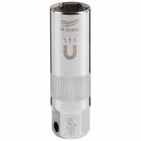 MILWAUKEE Spark Plug Socket: 3/8 in Drive Size, 5/8 in Socket Size, 6-Point, Deep, Chrome (MPN 48-22-9552). Key specifications — attr1204270: Chrome; attr1204275: MILWAUKEE; attr1204284: Deep; attr1204287: Not Tether Capable.