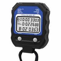 TRACEABLE Digital Stopwatch: 0.001% Accuracy, Count Down/Count Up, LCD, Audible, NIST, Included (MPN 9876602). Key specifications — Count Direction: Count Down; Accuracy: 0.001%; Alarm Type: Audible; Calibration Certificate Type: NIST; Digital Display Screen Type: LCD; Maximum Time Capacity: 9 hours, 59 minutes, 59 seconds, 99 hundredths; Clock Function Included: Yes; Brand: TRACEABLE.