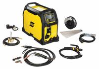 ESAB Multiprocess Welder: Rebel EMP 235ic, DC, MIG/Stick Pack (MPN 0558012702). Key specifications — Maximum Amperage (Stick): 250 A; Maximum Amperage (TIG): 250 A; Input Voltage (Nominal) (Merch - Table Column, Filters): 230V.
