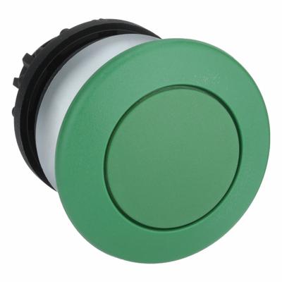 EATON Mushroom Head Push Button: Green, 22 mm Mounting Size, Non-Metallic - Mushroom-Head Push-Button Operators