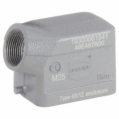 HARTING Rectangular Connector Hood: Size 6 B, Side, Single-Entry, M25 Cable Entry - Hoods for Rectangular Connectors