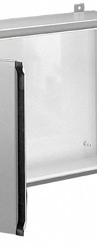 HOFFMAN Enclosure: Steel, 30 in x 60 in x 10 in, NEMA 12/13, Solid Cover, Hinged (MPN A306010WFLP). Key specifications — Brand: HOFFMAN; Closure Method: Keyed Handle; Knockouts: Not Included.