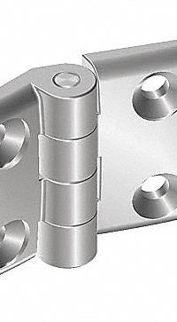 Hinge: 48 mm x 59 mm, 30 Series, For 8 mm Slot Wd, Silver, Aluminum, 6.6 mm Mounting Hole, Butt (MPN 095A3030F). Key specifications — Brand: FATH INC.; Product Type: Standard Hinge; Material: Aluminum; Hinge Type: Butt.