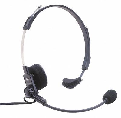 MOTOROLA Headset: Fits Motorola, Over-the-Head, Black, 1 Wires, In-Earpiece Mic - Motorola-Compatible Earpieces & Headsets