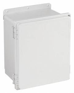 HOFFMAN Enclosure: Polyester, 16 in x 14 in x 8 in, NEMA 12/13/4/4X, Solid Cover, Hinged (MPN A16148PHC). Key specifications — Brand: HOFFMAN; Closure Method: Quick Release Latch; Enclosure Material: Polyester; Knockouts: Not Included.