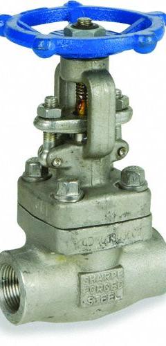 SHARPE Gate Valve: 1 1/2 in, 316L Stainless Steel, Rising, Socket x FNPT, 1,600 psi CWP, Wheel (MPN 4371004040). Key specifications — Bonnet Material: 316L Stainless Steel; Wedge Material: 316 Stainless Steel; Brand: SHARPE.