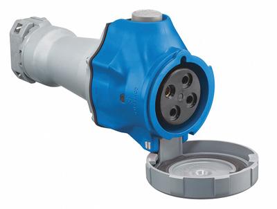 HUBBELL Pin and Sleeve Connector: Blue, 250V AC, Three Phase, 60 A_63 A, 3 Pole - Washdown-Rated Connectors