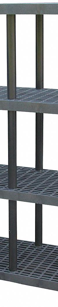 STRUCTURAL PLASTICS Plastic Shelving: 66 in x 24 in, 75 in Overall Ht, 4 Shelves (MPN S6624X4). Key specifications — Resistance Properties: Corrosion-Resistant; Frame Material: Plastic; Shelving Material: High Density Polyethylene; Brand: STRUCTURAL PLASTICS.