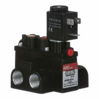 ARO Solenoid Air Control Valve: Alpha, Four-Way / Two-Position, 120V AC, 3/8 in Female NPT, 150 psi (MPN A213SS-120-A). Key specifications — attr1092969: Non-Locking; attr1086920: A213SS-120-A; attr1092977: Spring Return.